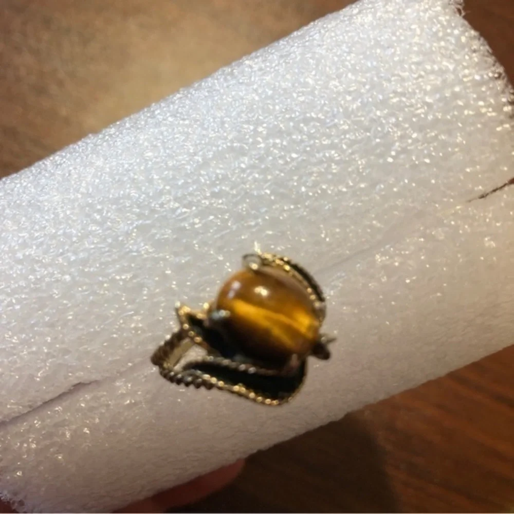 Antique tiger eye twist rope‎ band ring